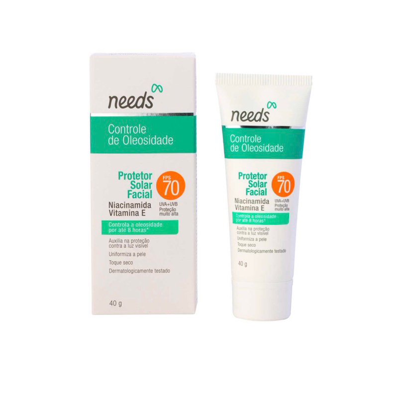 Protetor Solar Facial Needs Controle de Oleosidade Sem Cor FPS 70 40g