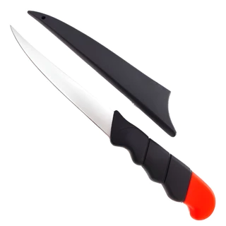 Faca Inox Fileteira 5 pol Tira Filé Peixe C/ Bainha Rígida Pesca Camping Caça Cozinha Xingu_xv 2605