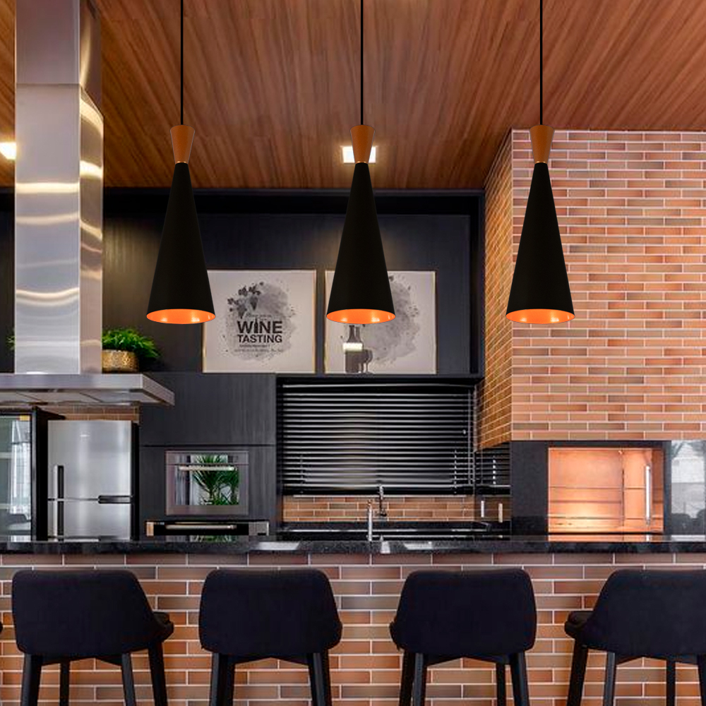 Kit 3 Luminária Pendente Cone Long Area Gourmet Moderno