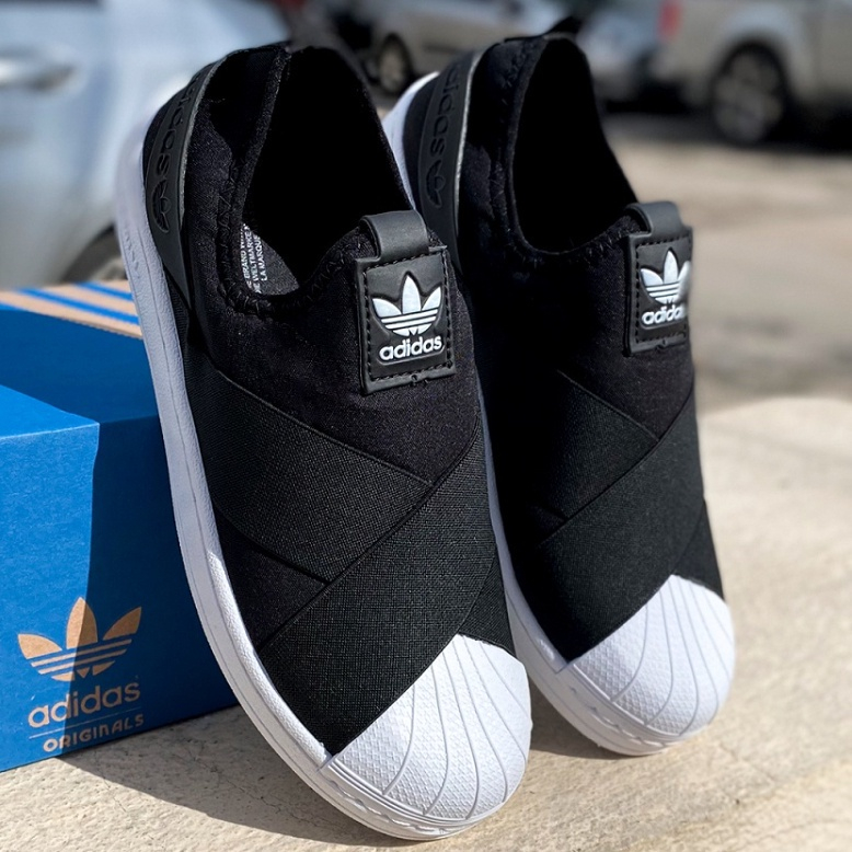 Tenis Feminino Adidas Slip On Elástico Macio Confortável Academia ...