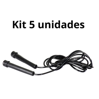 KIT 5 Unidades de Corda De Pular Pvc Cros fit Exercicio Ajustável Siicone