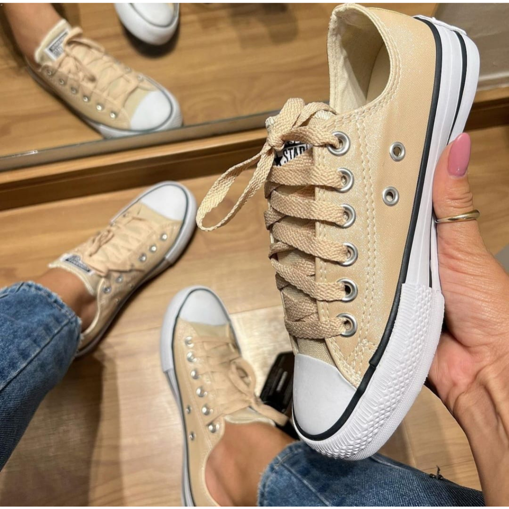 Tênis All Star Amêndoa Brilho Feminino Premium