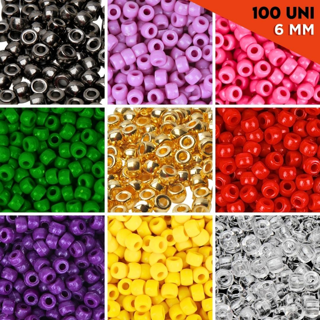 Miçanga Tererê 6 Mm - Pacote Com 100 Unidades - Diversas Cores - Criar
