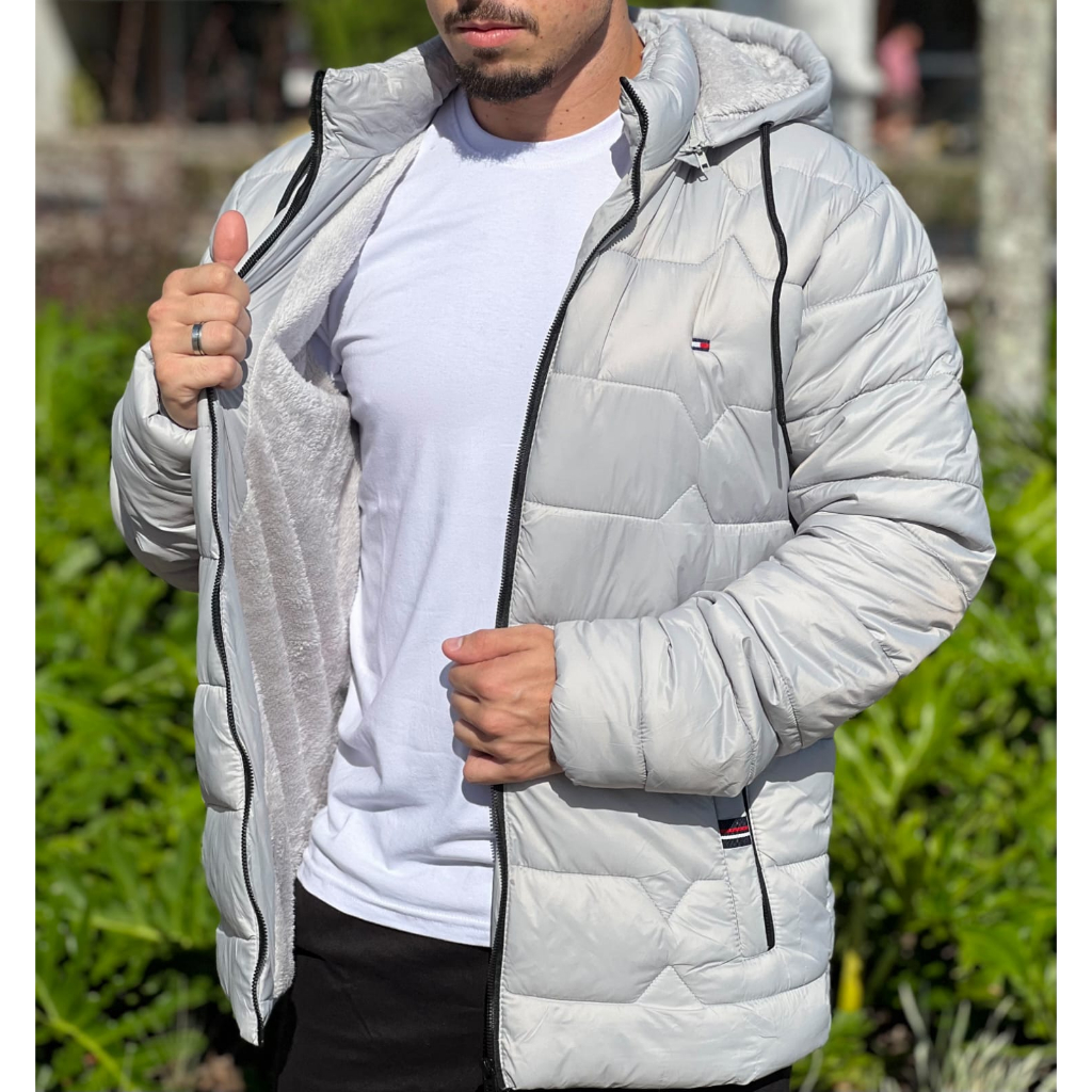 Bobojaco Peluciado Masculino Jaqueta de Frio Jaqueta Puffer | Shopee Brasil