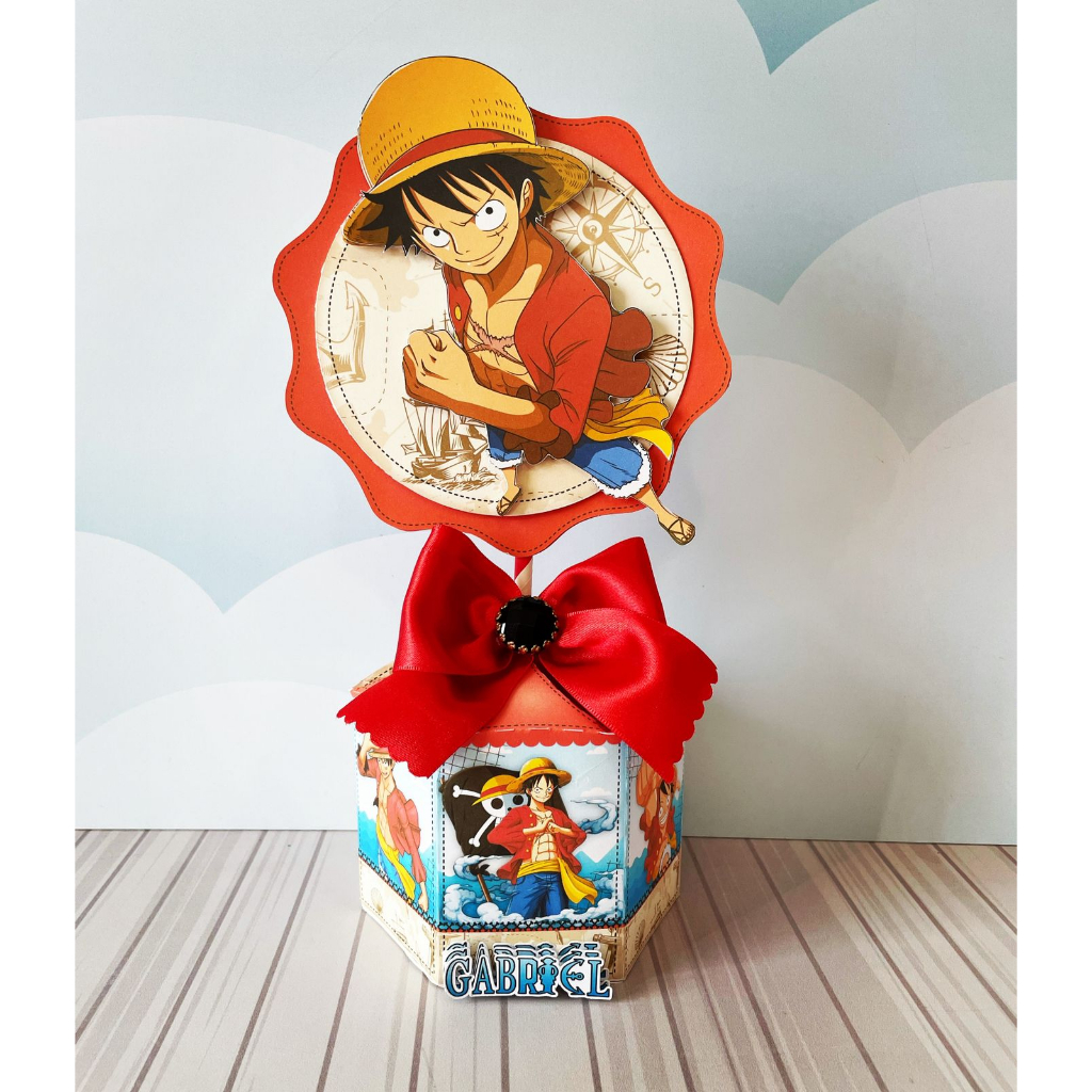 One Piece Luffy festa de aniversário topo de bolo design grátis