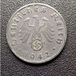 Moeda 1 Reichspfennig 1942 A Alemanha Guerra Mundial