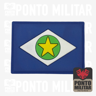 Bandeira De Mato Grosso Patch Emborrachado 7x5cm - Ponto Militar