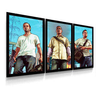 Quadro Decorativo A3 GTA V FIVE, GAMER, games, jogo