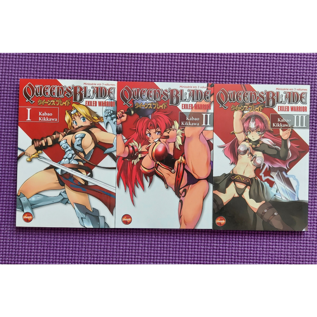QUEEN´S BLADE EXILED WARRIOR N°: 01 ao 03 COMPLETO MANGÁ PT BR SAMPA PACOTE QUEENS BLADE