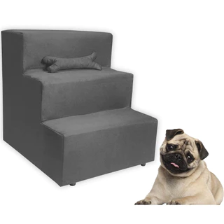 Escada Pet 3 Degraus para Cachorro, Gato Várias Cores Almofadada Veludo Com Almofada Osso - Pratikza