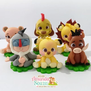 Aplique em biscuit Rei leão e A Guarda do Leao para caixinhas, cofrinhos, latas 10 unidades em Oferta na Shopee