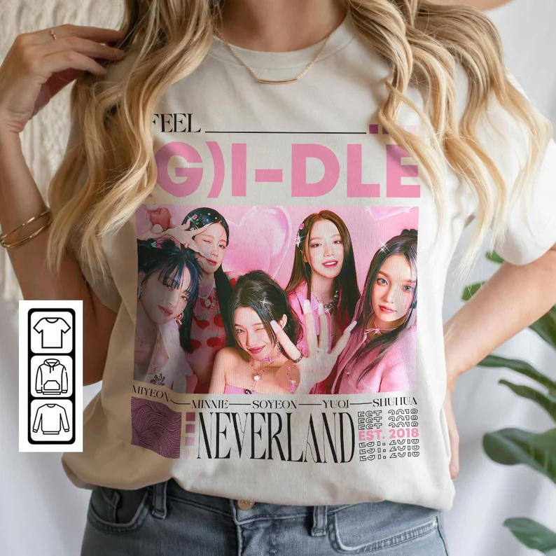 Camiseta T-shirt Unissex Algodão G-IDLE Kpop I Feel | Shopee Brasil