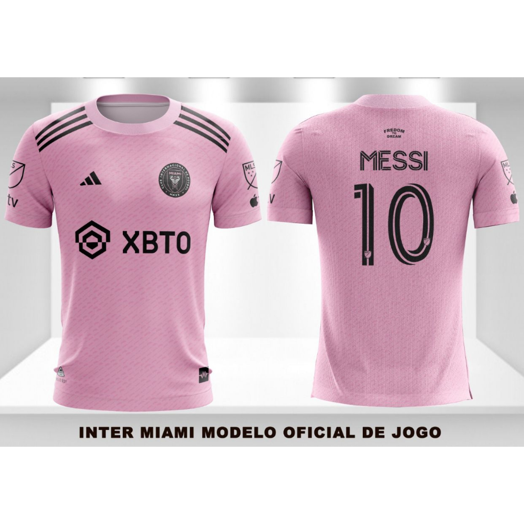 2023 2024 Inter Miami Futebol Jerseys CF Messis Martinez Higuain MLS 23 24  Mulheres Homens Crianças Kit Camisas de Futebol Jogador Fãs Versão Uniforme