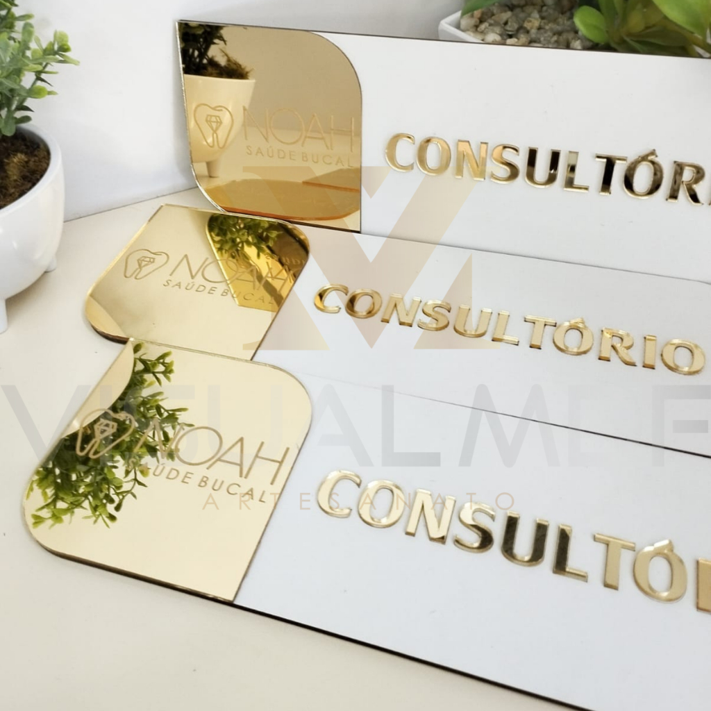 Kit 02 Placas de sinalização de porta personalizadas em MDF e acrílico ...
