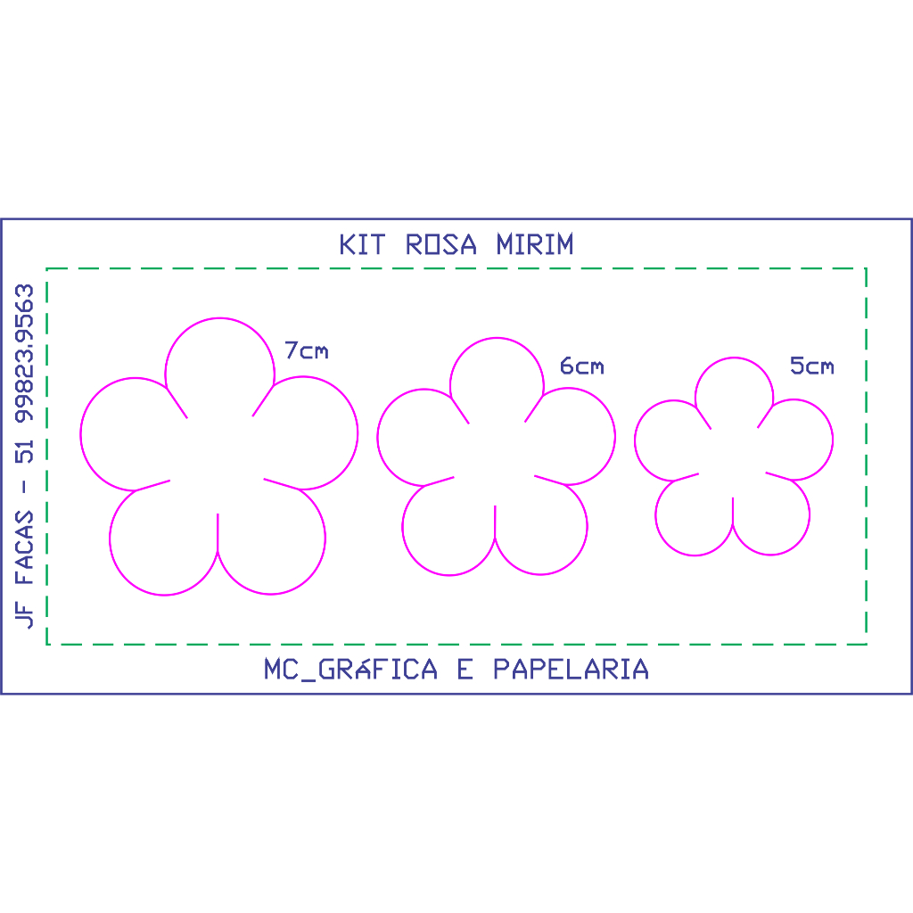Faca para Corte Vinco - Kit flor Rosa - 5 - 6 - 7cm | Shopee Brasil