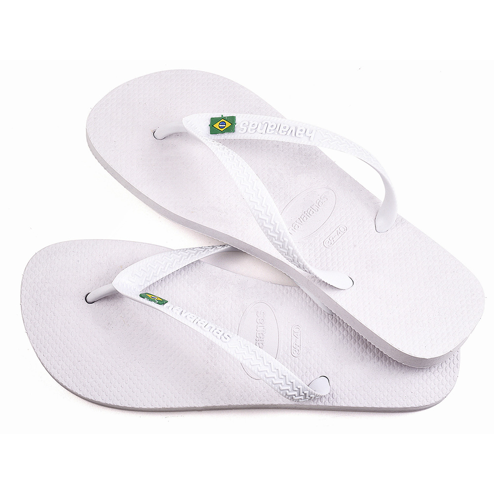 Chinelo Brasil Masculino Branco Macio Leve