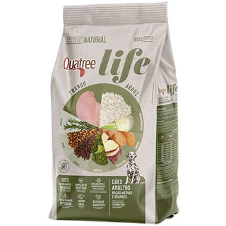 Ração Quatree Life para Cães Adultos de Raças Médias e Grandes Sabor Frango e Arroz 20 kg