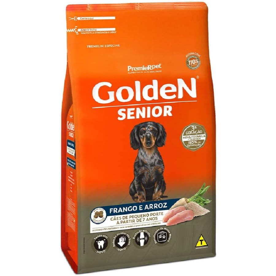 Ração Golden Fórmula Sênior Raças Pequenas Frango e Arroz Mini Bits - Granel 1kg (Embalado)