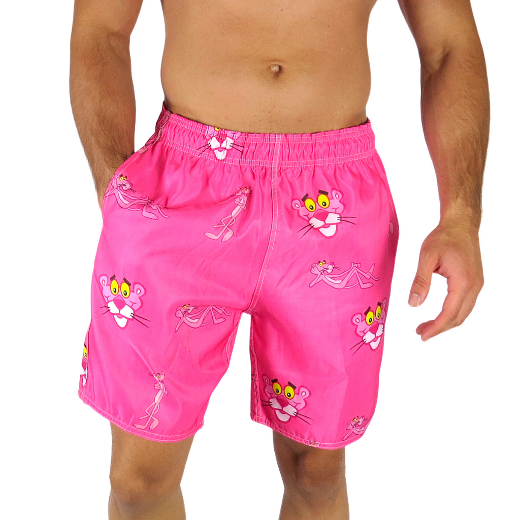 Short Praia Masculino Pantera Cor De Rosa Tac Tel Verão Alta Gramatura Envio Imediato
