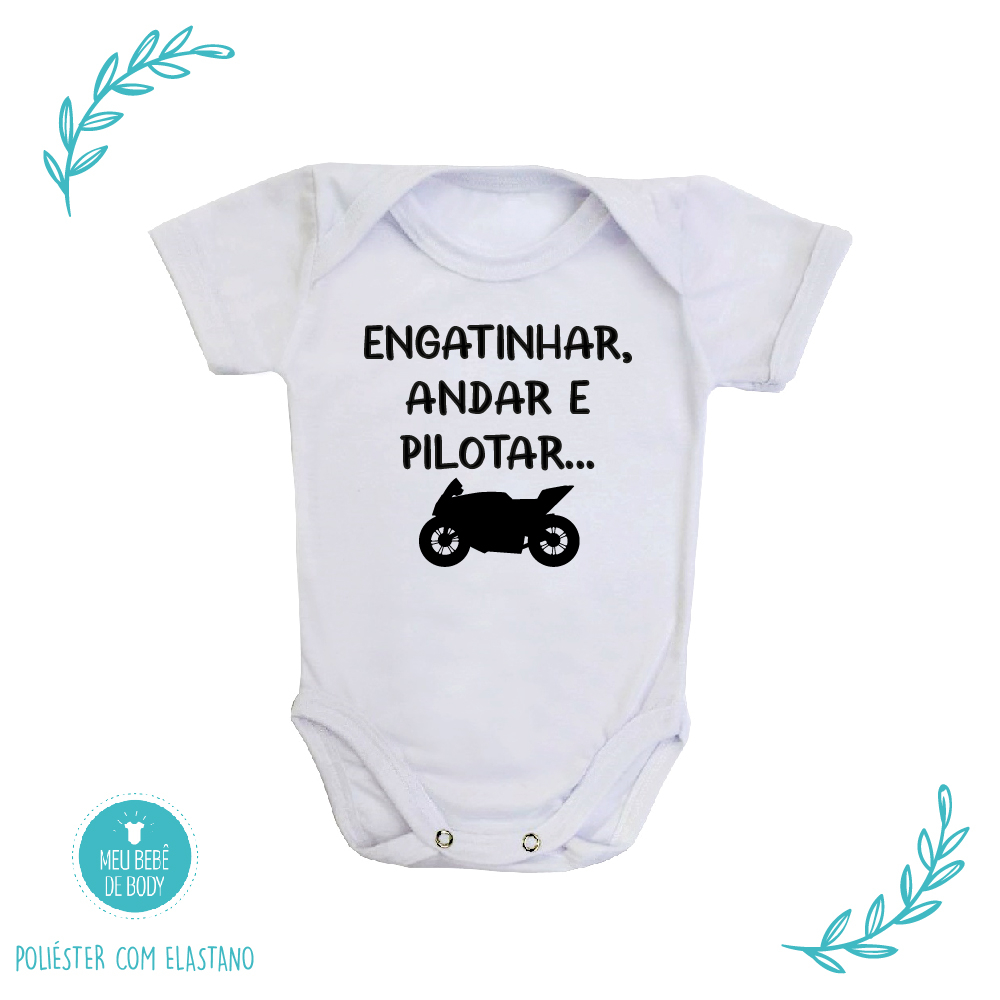 Body de Bebê Engatinhar, Andar e Pilotar