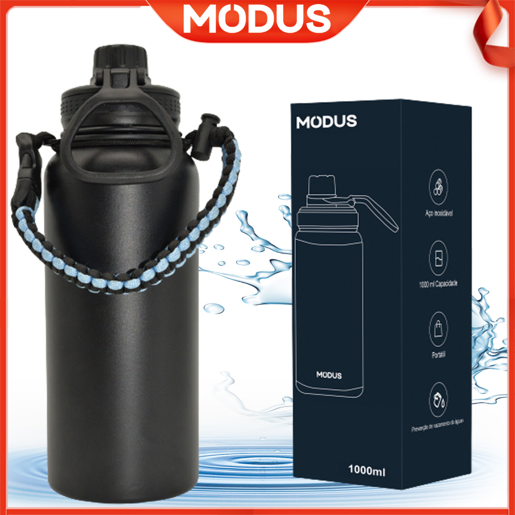 Garrafa Térmica 1000ml/32 Oz Portatil Frio/calor Aço Inoxidável Dupla Parede A Vácuo Boca Larga Esportiva Copo