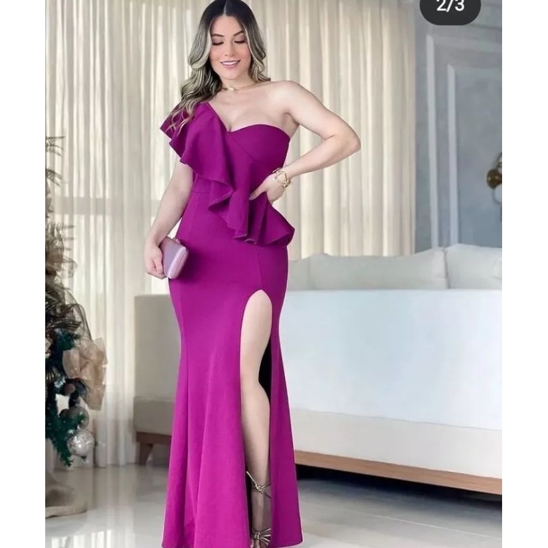 Vestido de festa para casamento store à noite