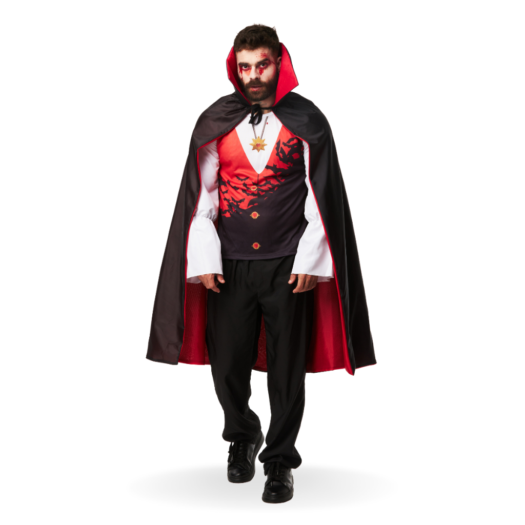 Fantasia Vampiro Conjunto Capa Luxo Halloween Adulto | Shopee Brasil