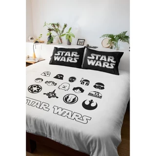 Lençol Casal Ou Queen Personalizado Star Wars Kit 3 Peças