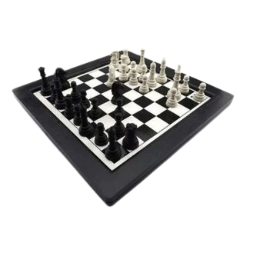 Jogo de Xadrez e Trilha 2 em 1 Jogo Tabuleiro