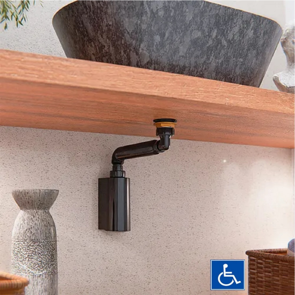 Sifão Universal de Parede com Copo para Pia Tanque