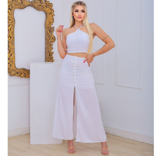 Saia longa com hot sale cropped para baixinhas