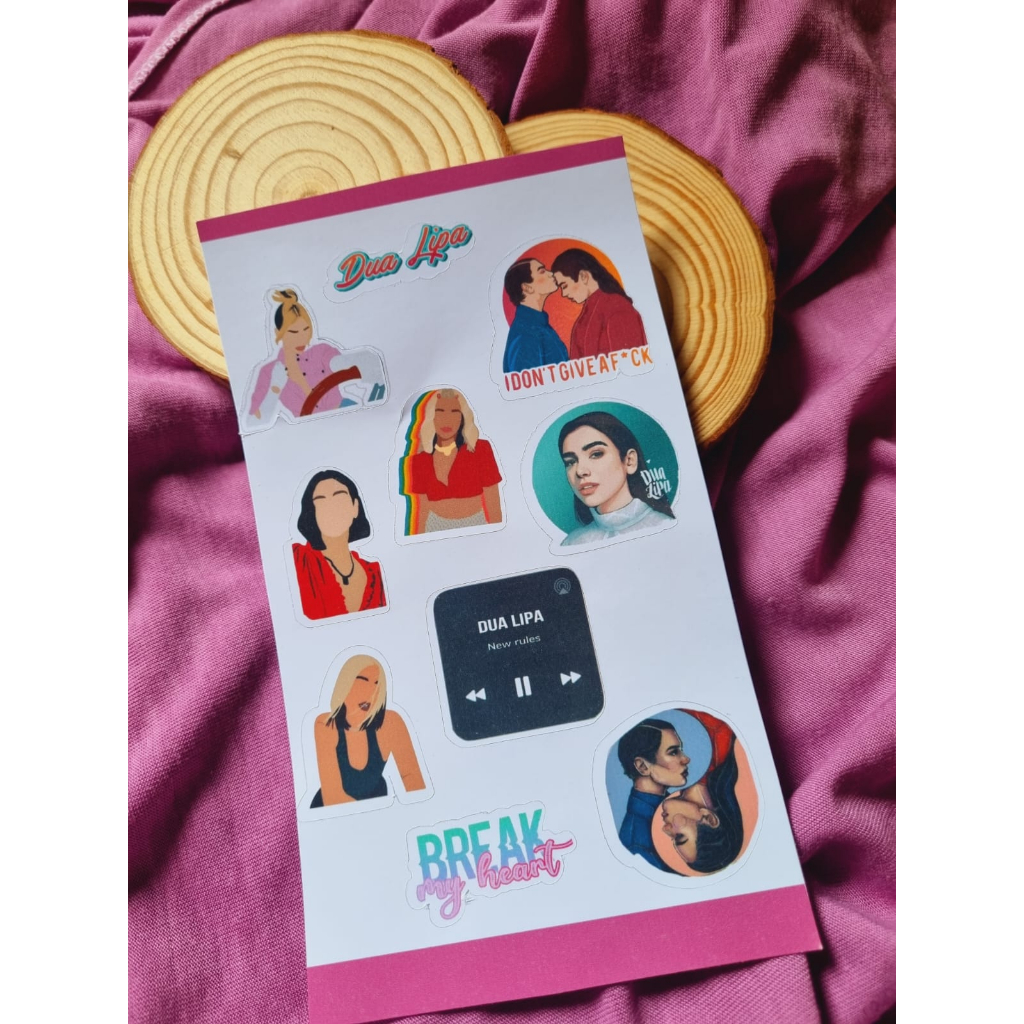 Cartela de Stickers Adesivos Dua Lipa | Shopee Brasil