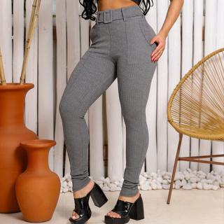 Calça Legging Canelada com Ziper Azul - Victorias Fashion Store