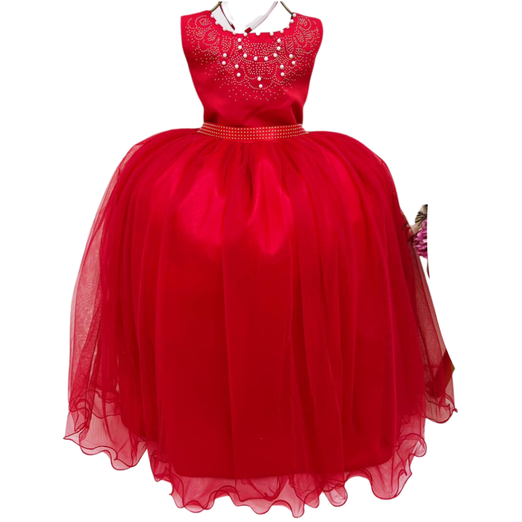 Vestido Infantil Vermelho Formatura Daminha Natal Princesa