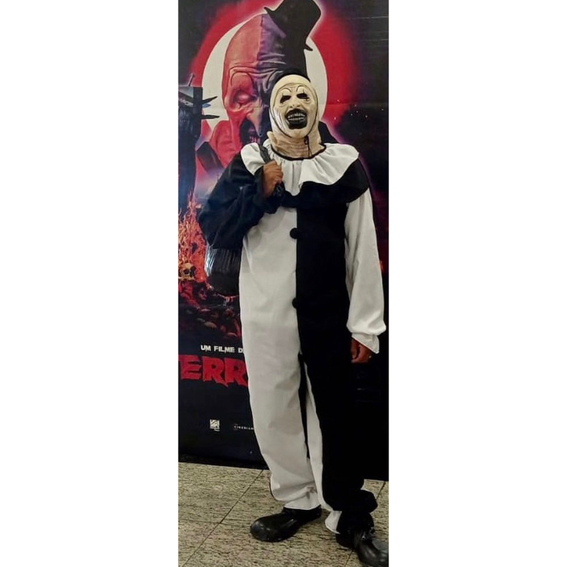 Compre Traje de palhaço masculino fantasia vestido cosplay festa de  halloween roupa engraçada para adulto