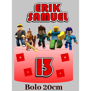 Kit Festa +topo Bolo Roblox 02 Rosa C/ 5 Quadros P+7 Totens