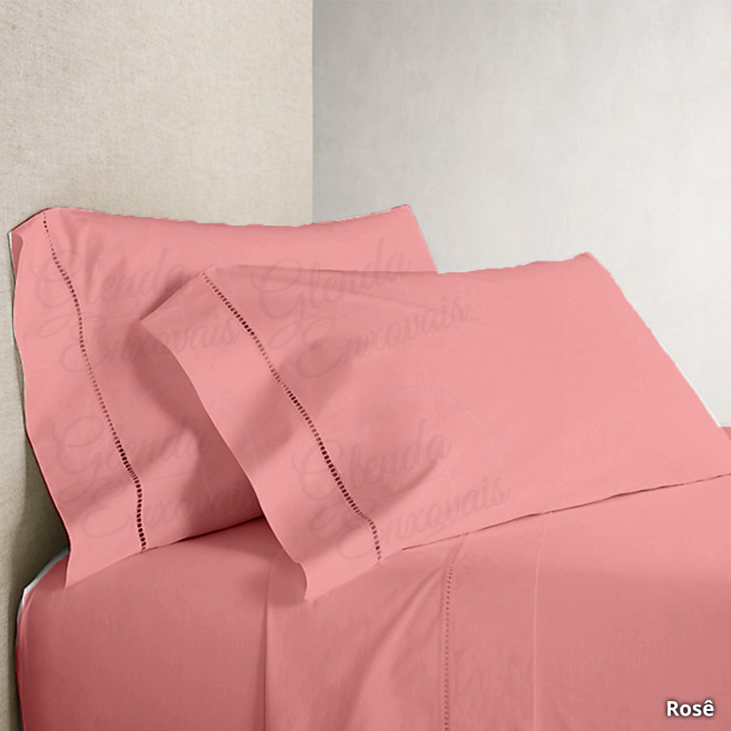 Lençol cama Solteiro 3 pçs Ponto Palito Percal Flex 400 fios