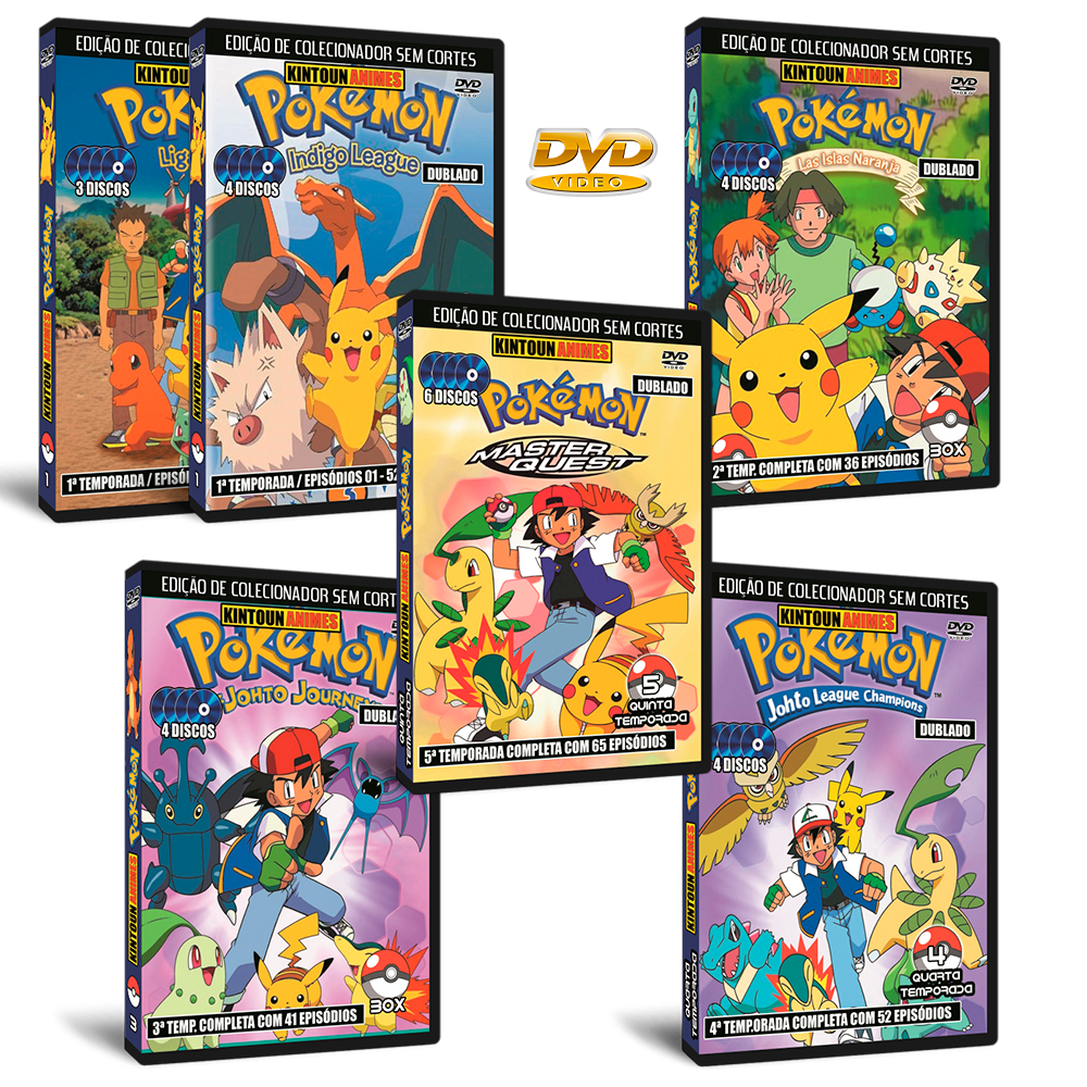 Pokémon Temporadas 1 á 10 Completas e Dubladas em DVD