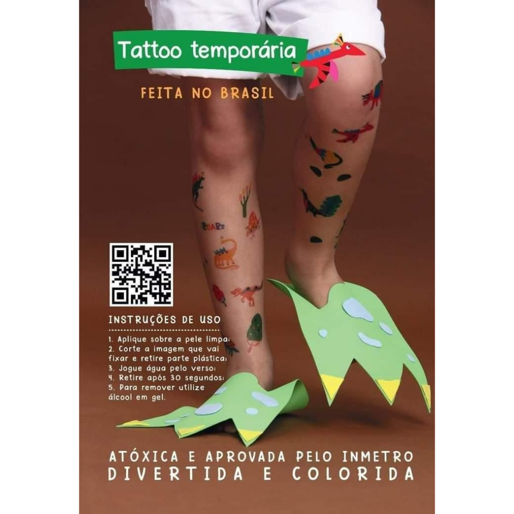 Tattoo  Tatuagem Temporária Dinossauros Infantil - Grimm Toys