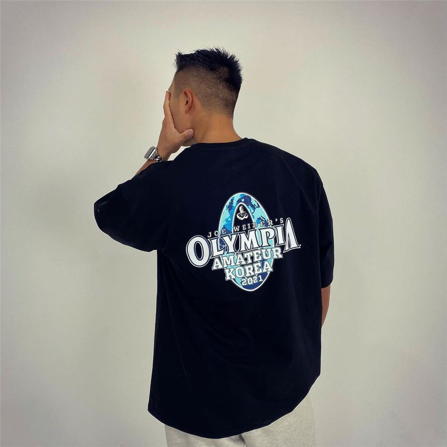 Oversized Esportiva Confortável Verão Algodão Fitness Bodybuilding Camisetas Blusa