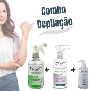 Kit Pré Depilatória Sálvia 500ml + Pós Depilatório Uva 500ml + Gel Hidratante Aloe Vera 250ml Depilart