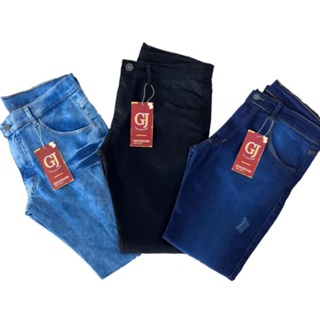 Kit 3 Calças Jeans Masculina Slim Com Lycra