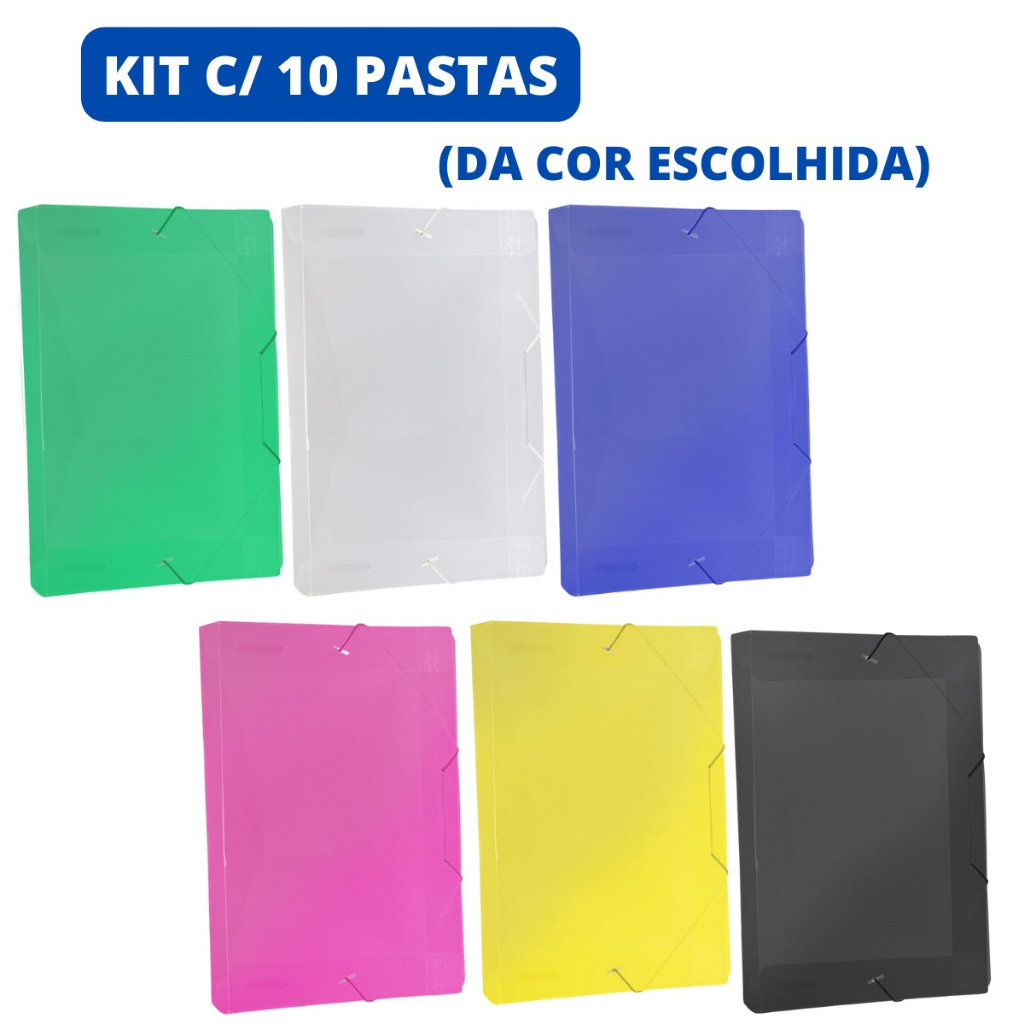 Kit 5 Pastas Aba Elástico Ofício Lombo 3cm Linho Serena Dello