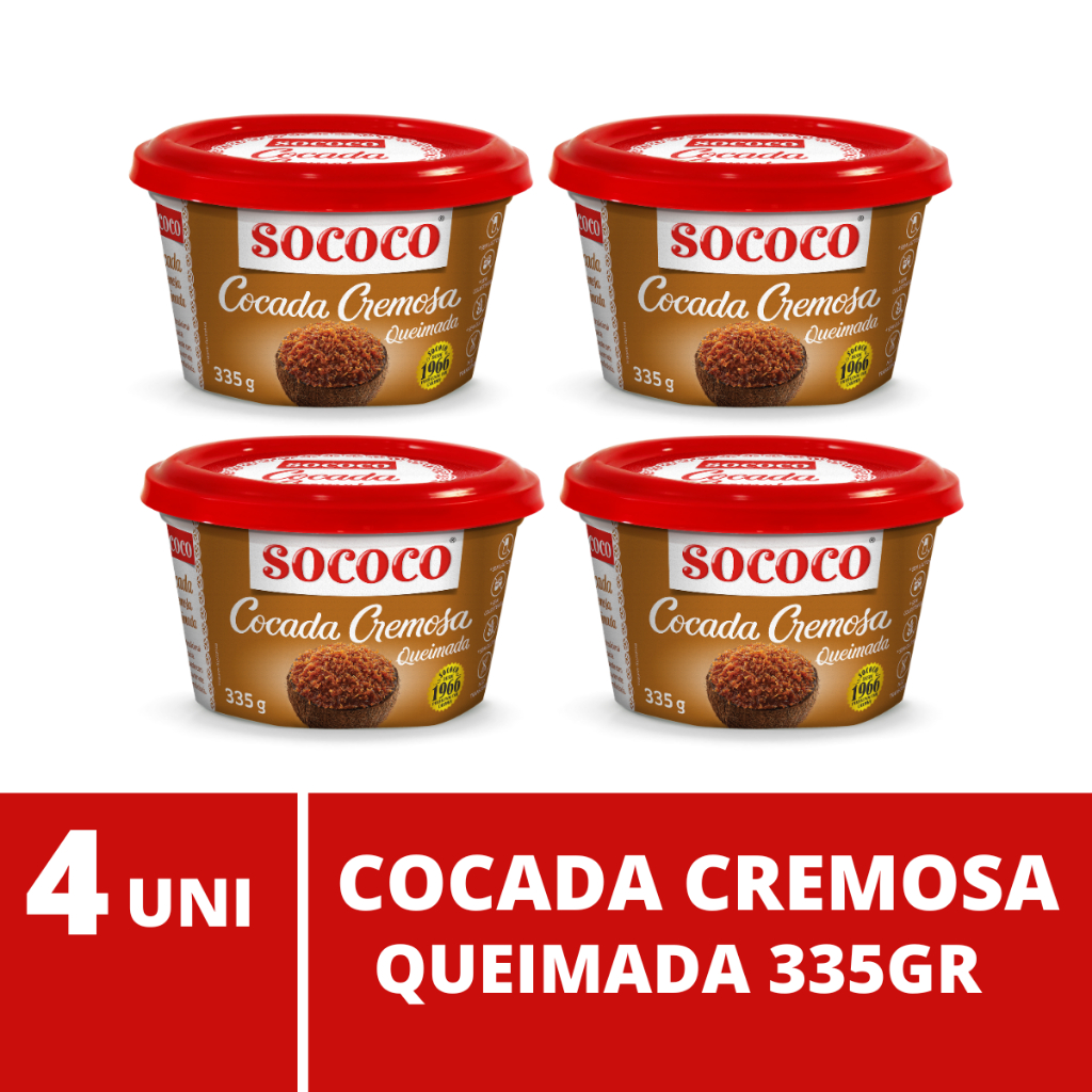 Cocada Cremosa Queimada 335gr Sococo - 4 Unidades
