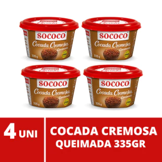 Cocada Cremosa Queimada 335gr Sococo - 4 Unidades