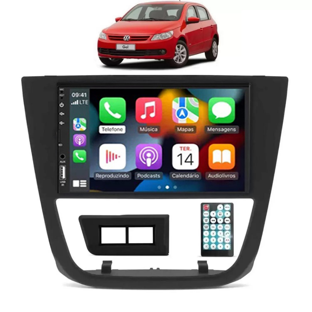 Kit Multimídia Gol Voyage Saveiro G5 7 Pol Radio CarPlay AndroidAuto ...