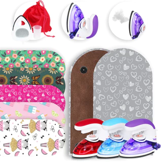 Mini Tabua E Mini Ferro Steamer 3 em 1 De Viagem Bivolt Patchwork