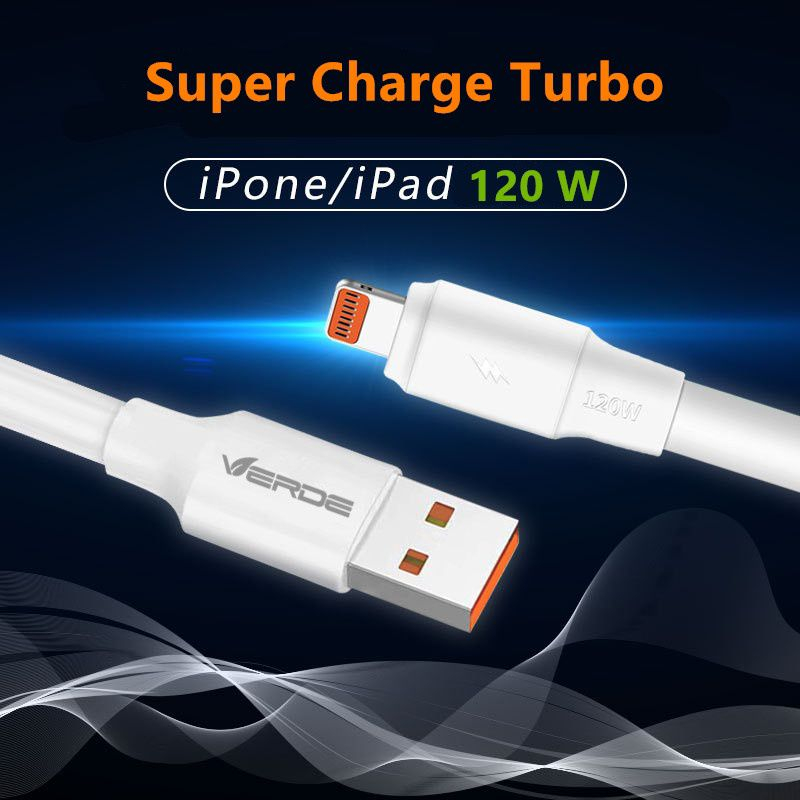 Cabo Carregador Turbo 120W de iPhone e Type-C Tipo C