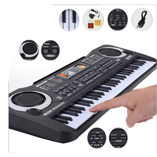 Teclado Eletrônico Brinquedo Infantil Com Microfone Para Criança 61 Teclas Musical