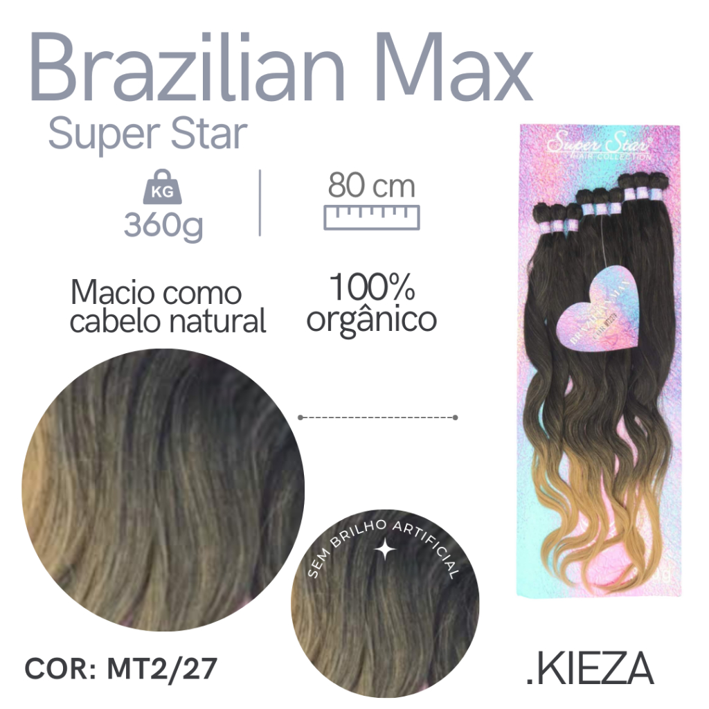 Cabelo Premium Liso Natural 75 CM - Cabelo Humano - Cabelo